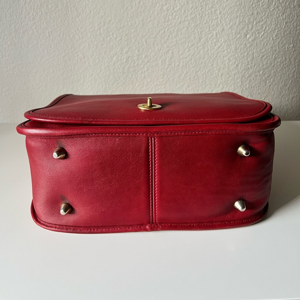 Coach Red Leather Shoulder Bag - Picture 5 of 10